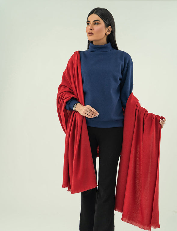 Woolen Cashmere Shawl - Maroon