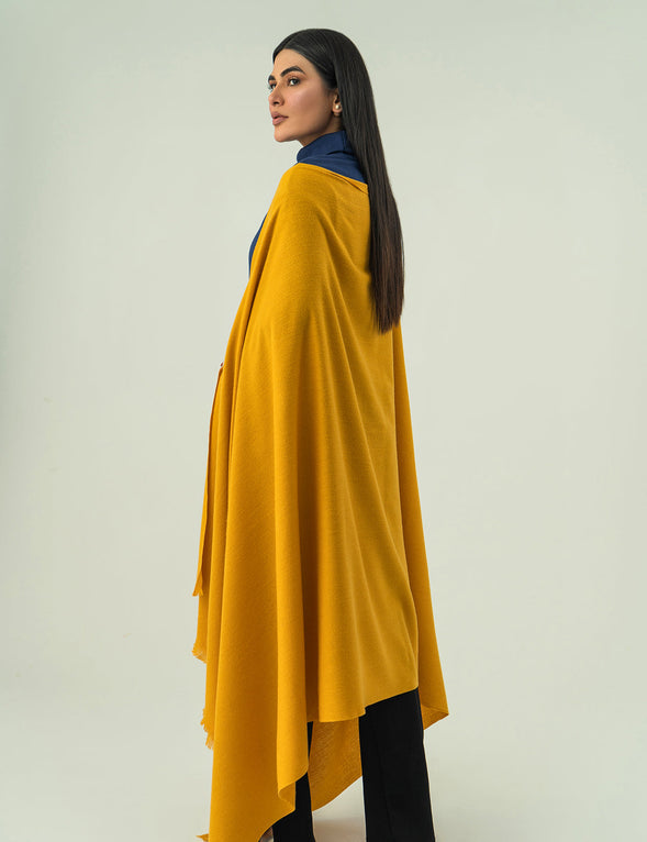 Woolen Cashmere Shawl - Mustard