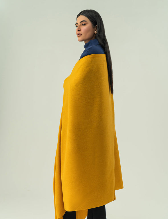 Woolen Cashmere Shawl - Mustard