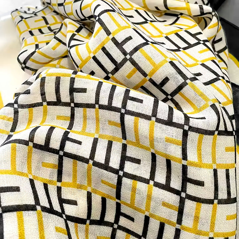 Printed Cashmere Shawl - 12