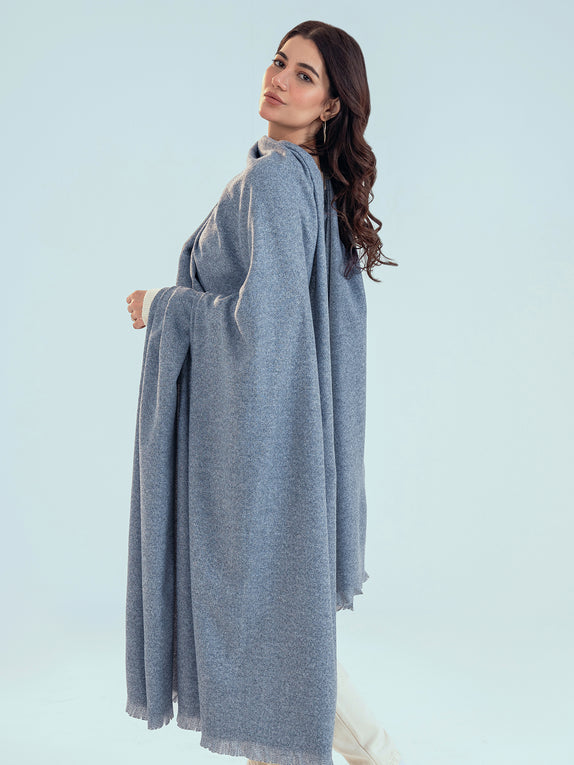 Retro Cashmere Shawl - Ruddy Blue