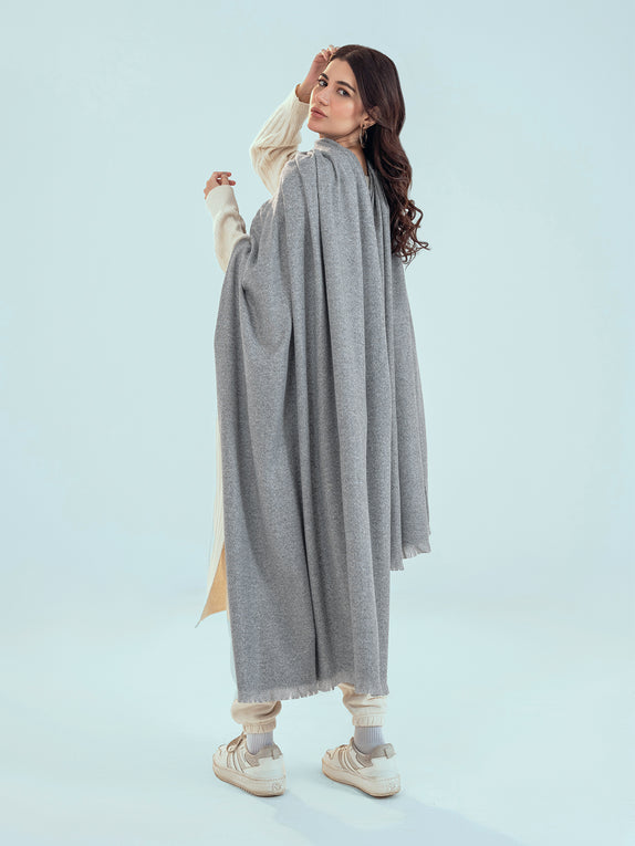Retro Cashmere Shawl - Ash Grey