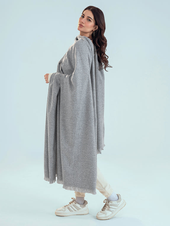 Retro Cashmere Shawl - Ash Grey