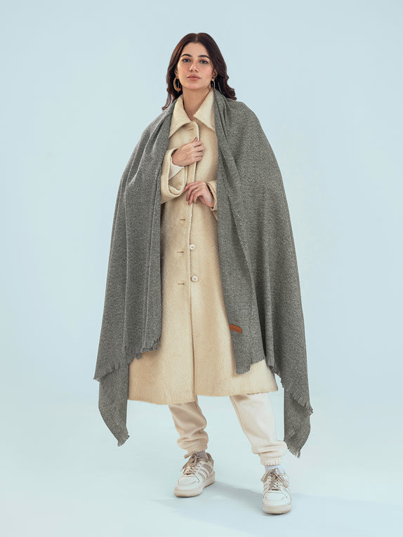 Retro Cashmere Shawl - Titanium