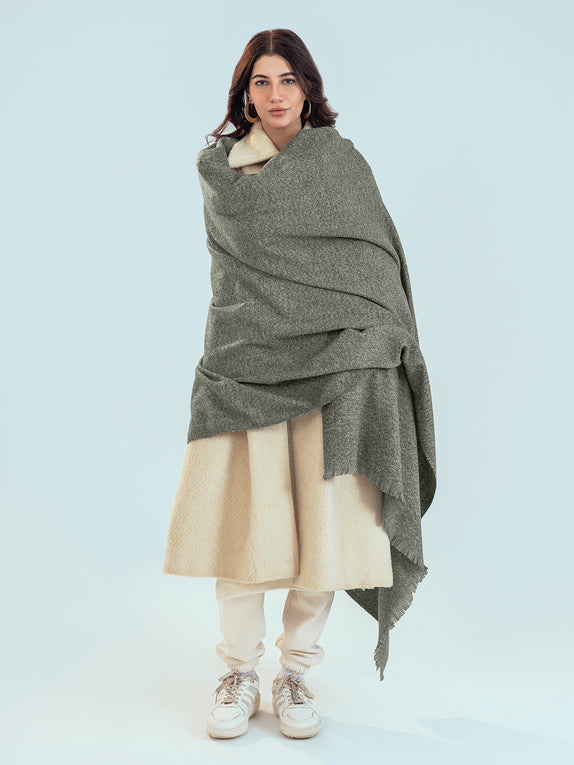 Retro Cashmere Shawl - Titanium