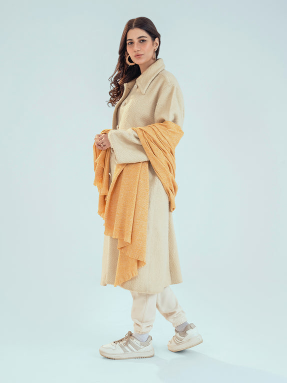 Retro Cashmere Shawl - Mustard