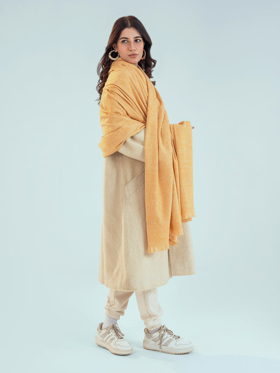 Retro Cashmere Shawl - Mustard