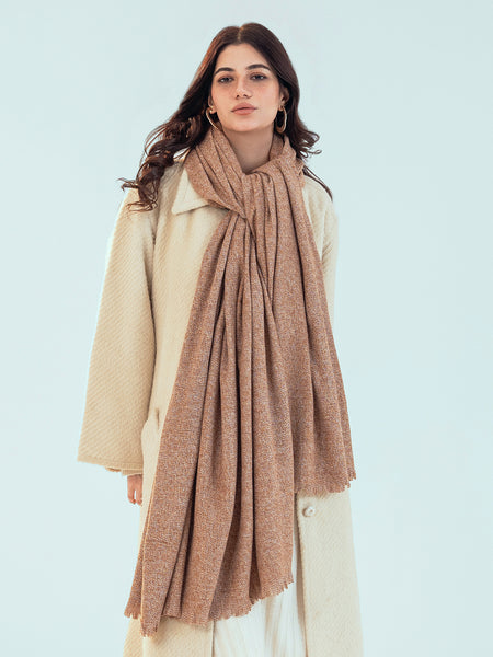 Retro Cashmere Shawl - Cocoa Brown