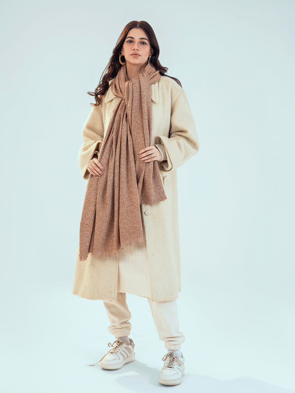 Retro Cashmere Shawl - Cocoa Brown